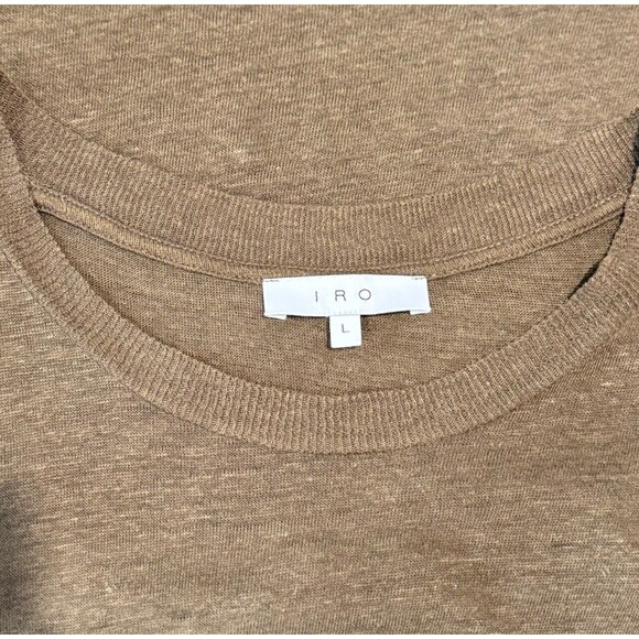 IRO Womens Shirt Green Steirospe Lace Back Tee Linen Short Sleeve Grunge Large - Picture 7 of 9